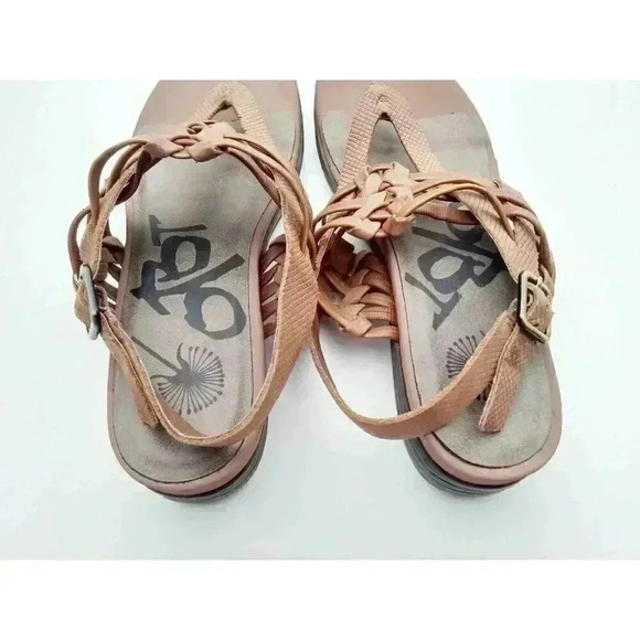 OTBT WOMEN'S BROWN WOVEN LEATHER AVIATE THONG SANALS 8.5M - Picture 2 of 8